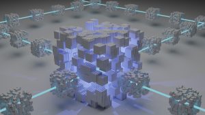 Etherium, blockchain 3D render